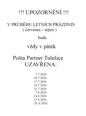 výluka prázdniny